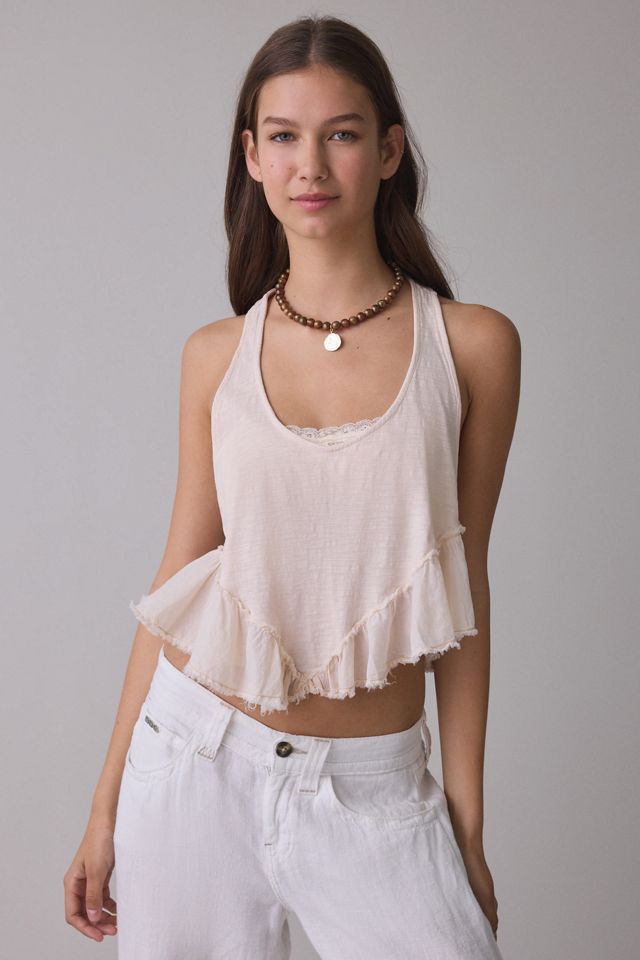 Camisole courte dos nageur à volants bords bruts Millie BDG #1