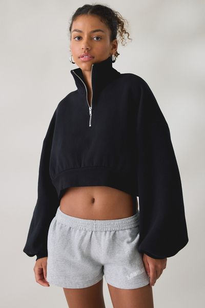 Out From Under Take It Easy Cropped Quarter Zip Pullover