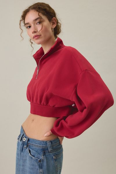 Out From Under Take It Easy Cropped Quarter Zip Pullover