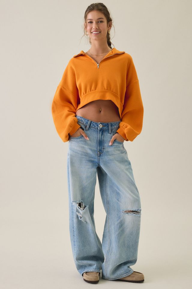 Out From Under Take It Easy Cropped Quarter Zip Pullover #3