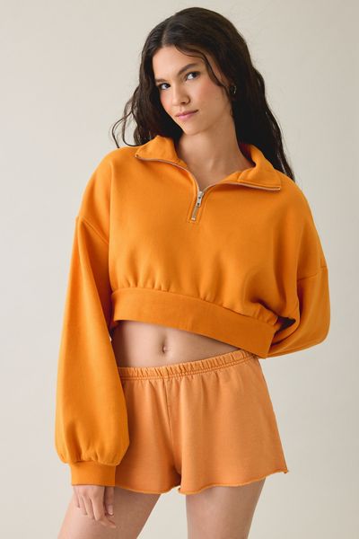 Out From Under Take It Easy Cropped Quarter Zip Pullover