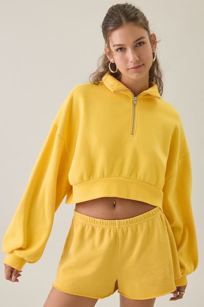 Out From Under Take It Easy Cropped Quarter Zip Pullover