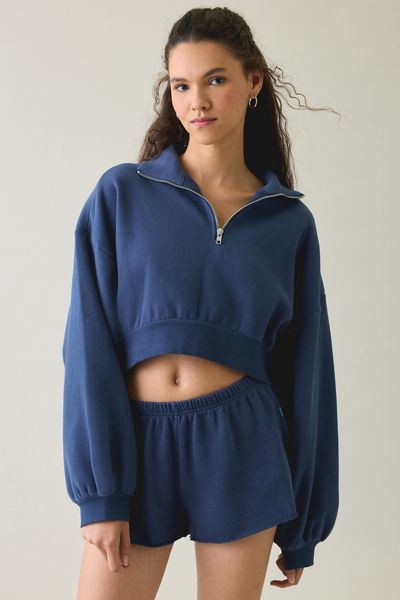 Out From Under Take It Easy Cropped Quarter Zip Pullover