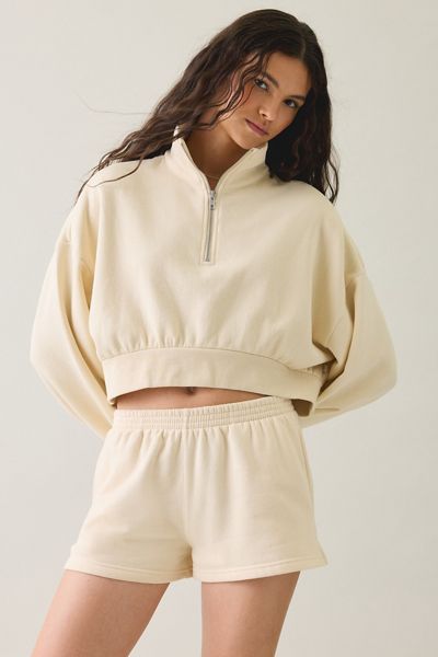 Out From Under Take It Easy Cropped Quarter Zip Pullover