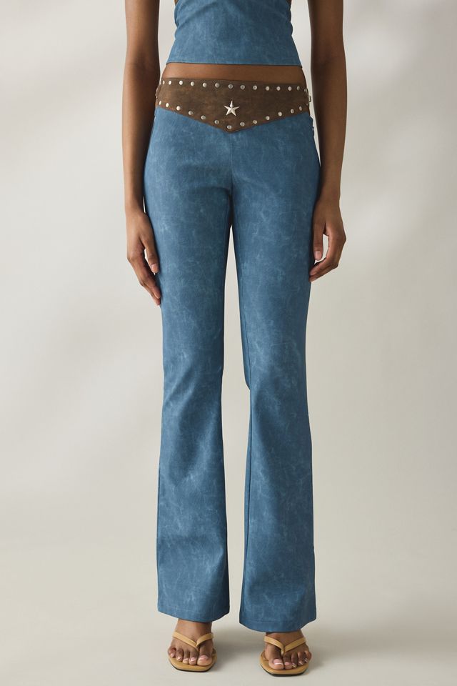 Pantalon évasé en faux cuir clouté I.AM.GIA. #1