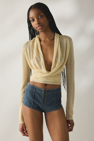 I.AM.GIA. Irina Knit Hooded Long Sleeve Wrap Top
