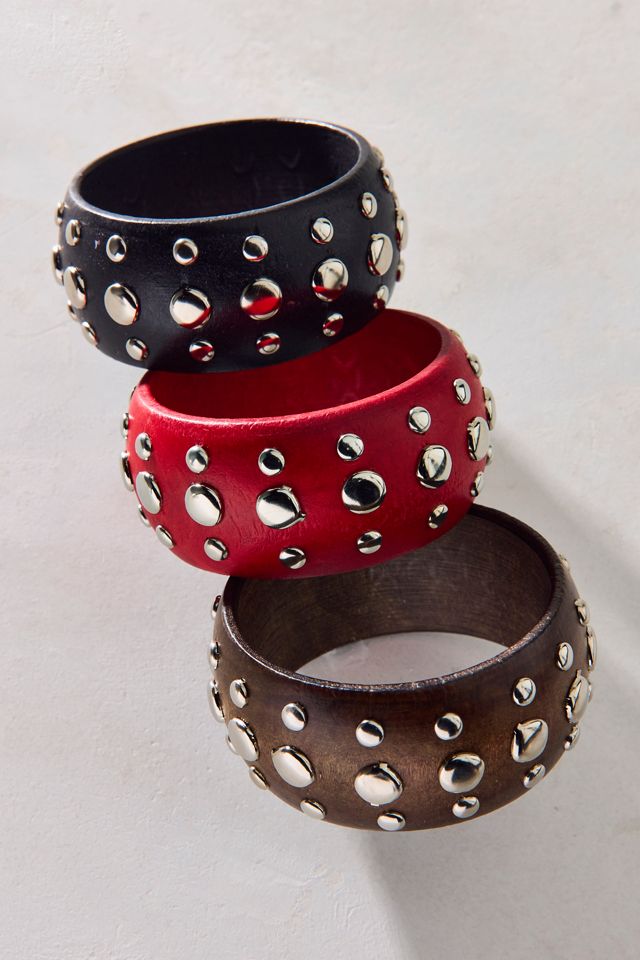 Dean Metal Studded Bangle Bracelet #1