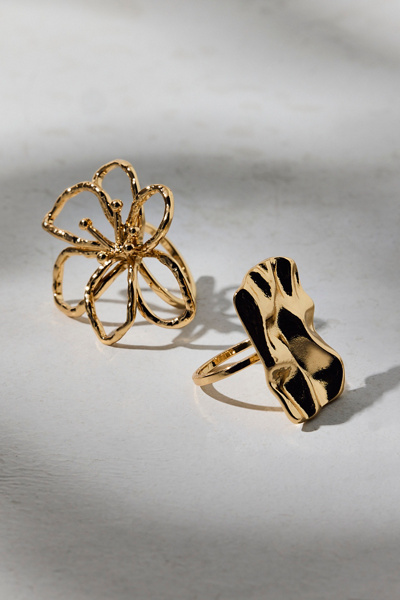 Bloom Flower Statement Ring Set