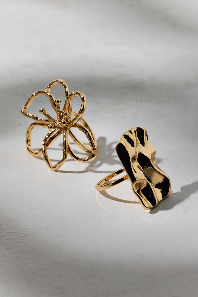 Bloom Flower Statement Rings Set #1