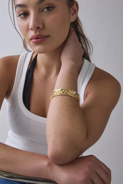 Saturn Return Gold Metal Bangle Bracelets Set