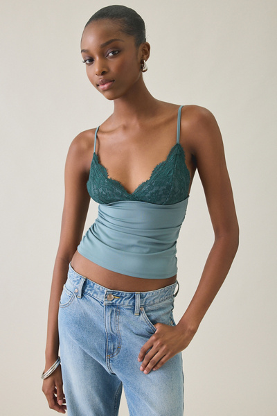 トリートユアセルフ ribbon jacquard cami tops② トリートユアセルフ ribbon jacquard cami tops blue Blue Sweetheart