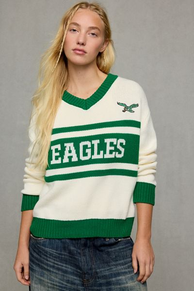 Mitchell & Ness Philadelphia Eagles Retro Roots V-Neck Sweater