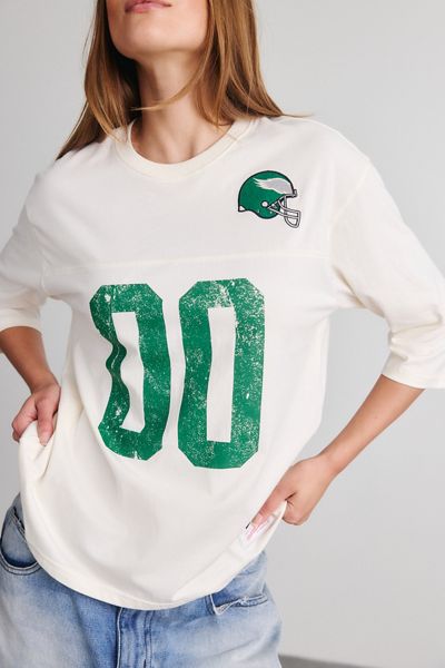 T-shirt surdimensionné à demi-manches Retro Roots des Eagles de Philadelphie Mitchell & Ness