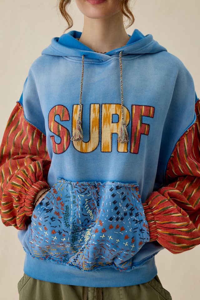 BDG Bayside Graphic Patchwork Oversized Hoodie Sweatshirt #2