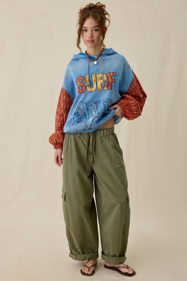 BDG Bayside Graphic Patchwork Oversized Hoodie Sweatshirt #4