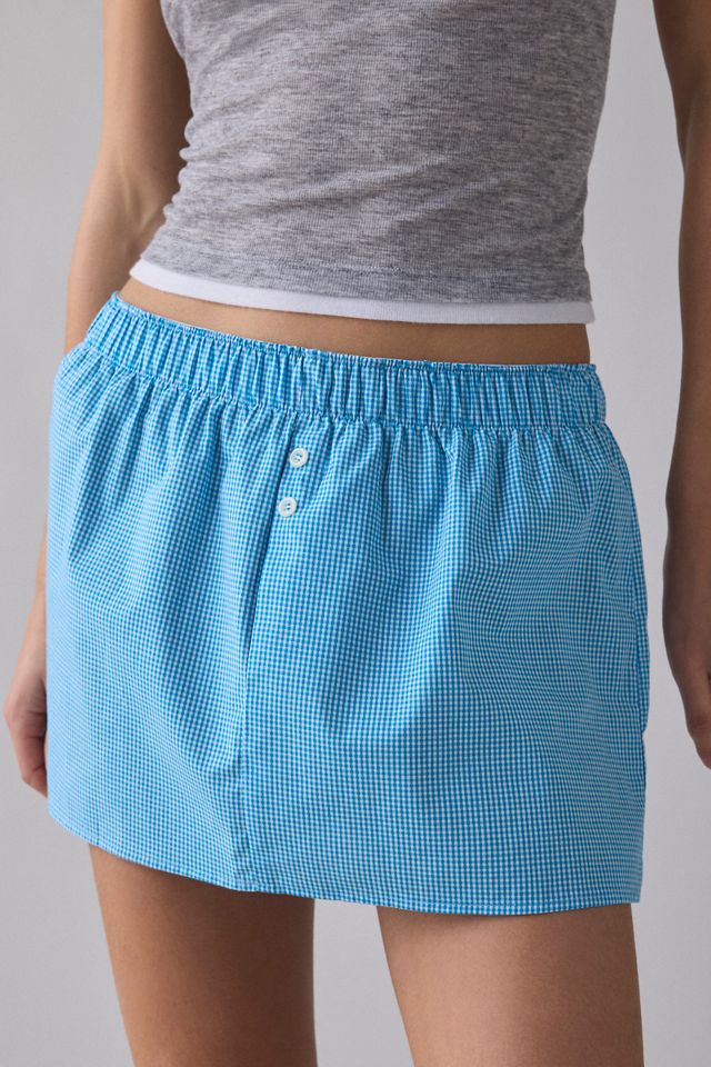 ReMADE By UO Remnants Low-Rise Boxer Mini Skirt #1