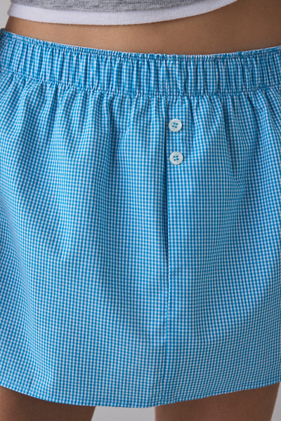 ReMADE By UO Remnants Low-Rise Boxer Mini Skirt