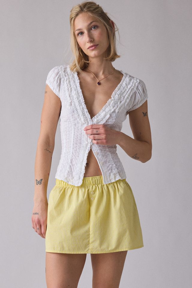 Mini-jupe boxer taille basse ReMADE By UO Remnants #2