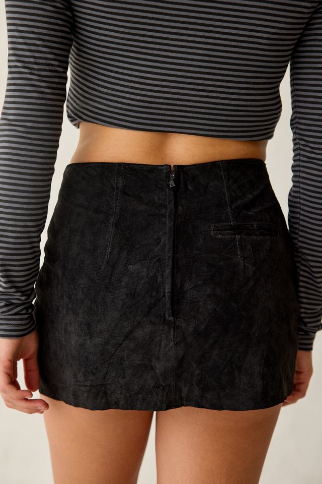 Mini-jupe en suède taille basse ReMADE By UO #1