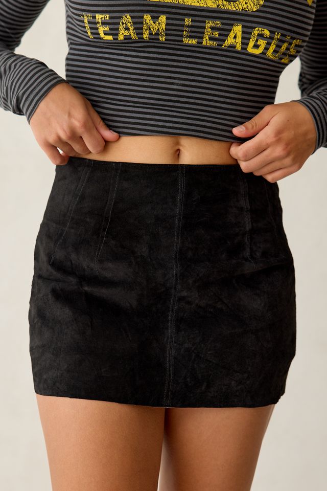 Mini-jupe en suède taille basse ReMADE By UO #2