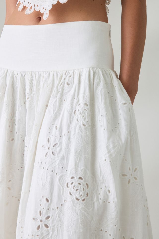 En Saison Analise Eyelet Lace Drop Waist Maxi Skirt #2