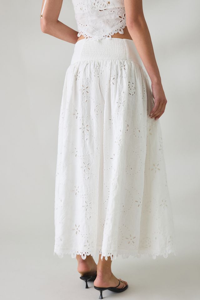 En Saison Analise Eyelet Lace Drop Waist Maxi Skirt #3