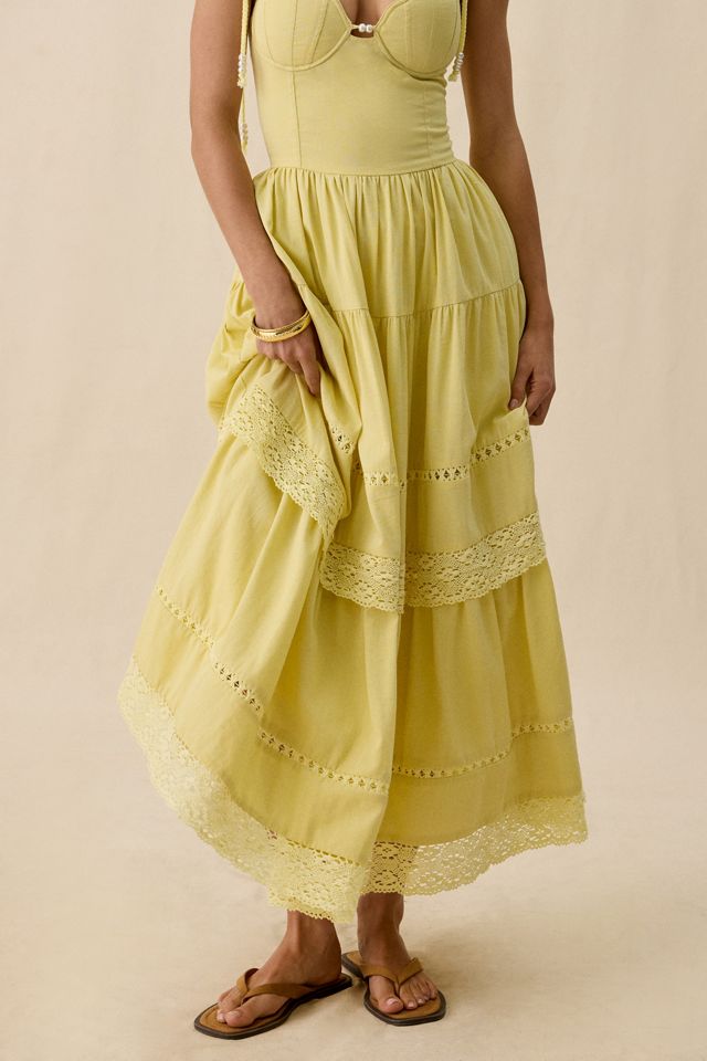 En Saison Shellie Lace Trim Corset Maxi Dress #3