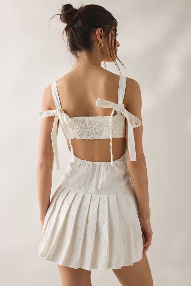 Mini-robe en denim jacquard floral Reina de Jacquie The Label #1