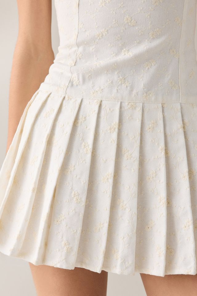 Mini-robe en denim jacquard floral Reina de Jacquie The Label #4