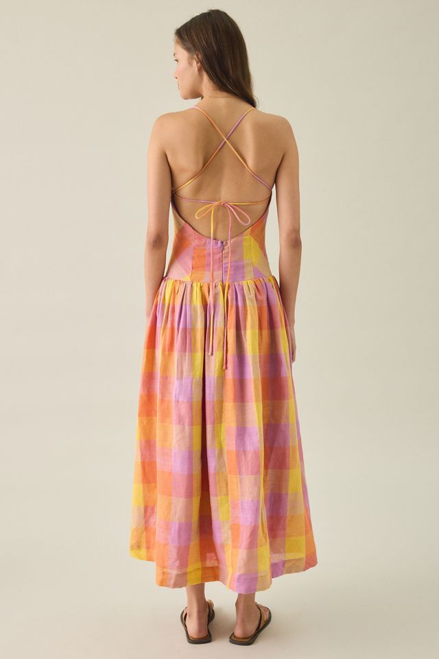 Jacquie The Label Juna Check Drop Waist Midi Dress #2