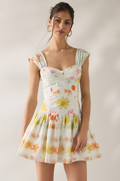 sachin and babi light blue dress Diana Drop Waist Dress ~ White Lovely Lace – Show Me Your Mumu main image 0