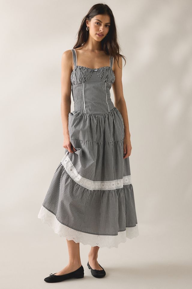 Jacquie The Label Emmie Gingham Milkmaid Maxi Dress #2
