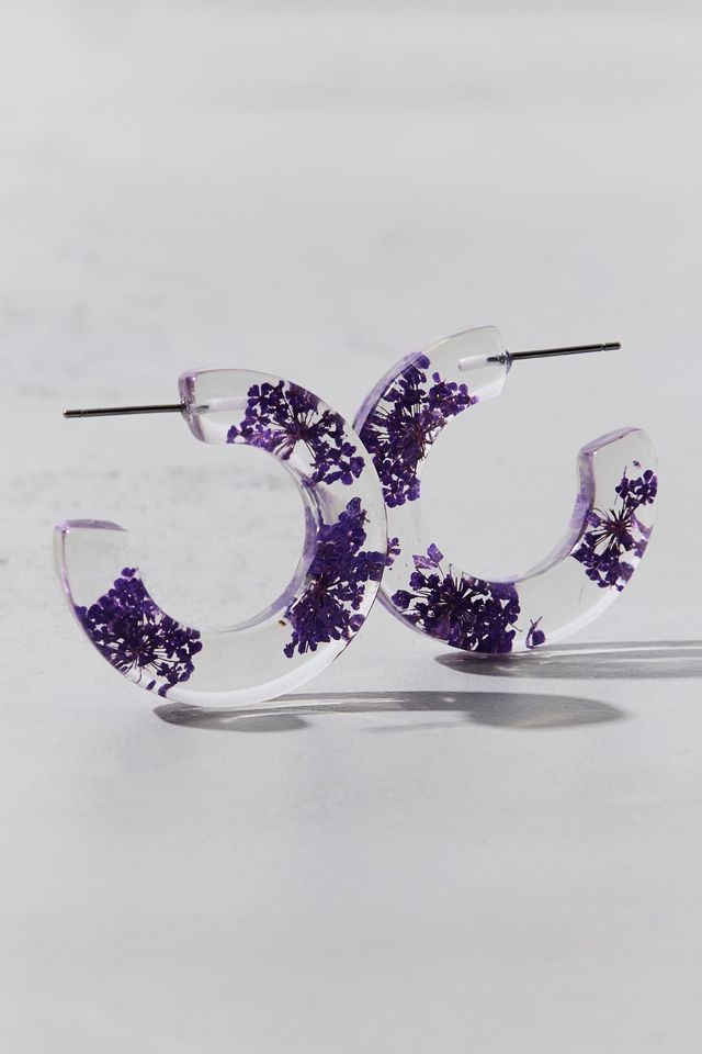 Bloom Flower Chunky Acrylic Hoop Earrings #2