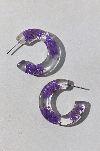 Bloom Flower Chunky Acrylic Hoop Earrings