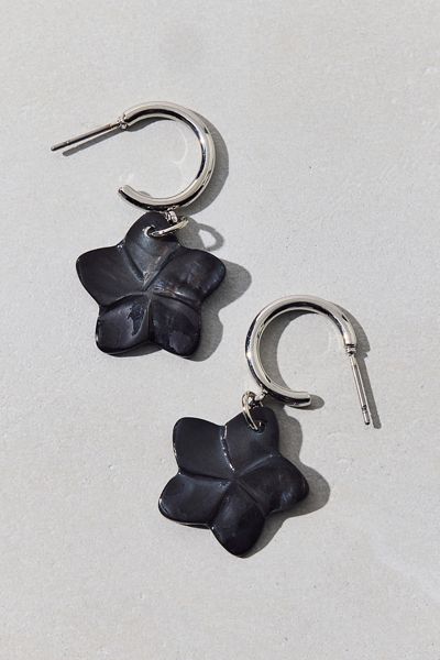 Boucles d'oreilles créoles avec breloque fleur Bloom
