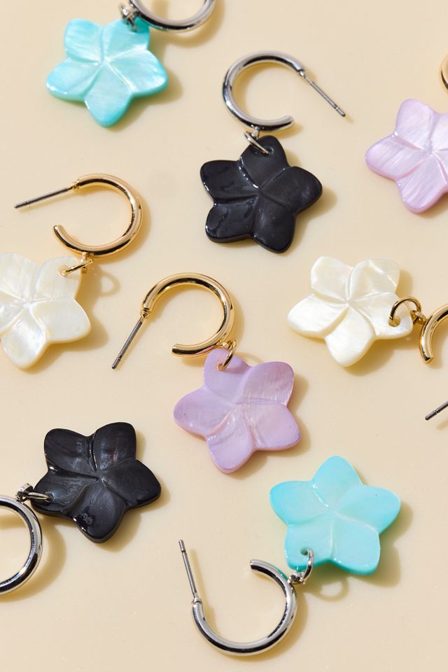 Boucles d'oreilles créoles avec breloque fleur Bloom #1