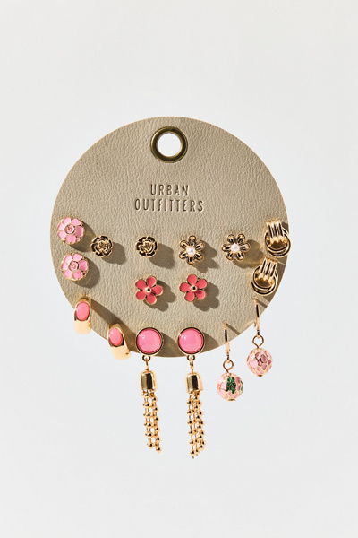 Bloom Flower Enameled Multi Earrings Set