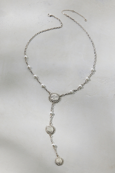 Sunset Pearl Lariat Necklace