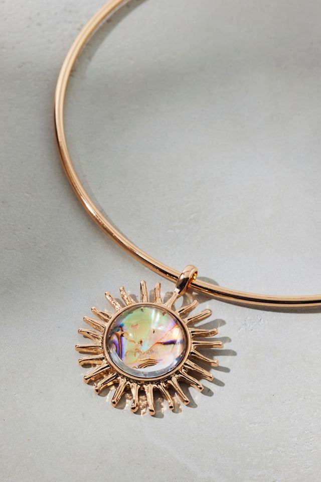 Sunset Pendant Metal Collar Necklace #1