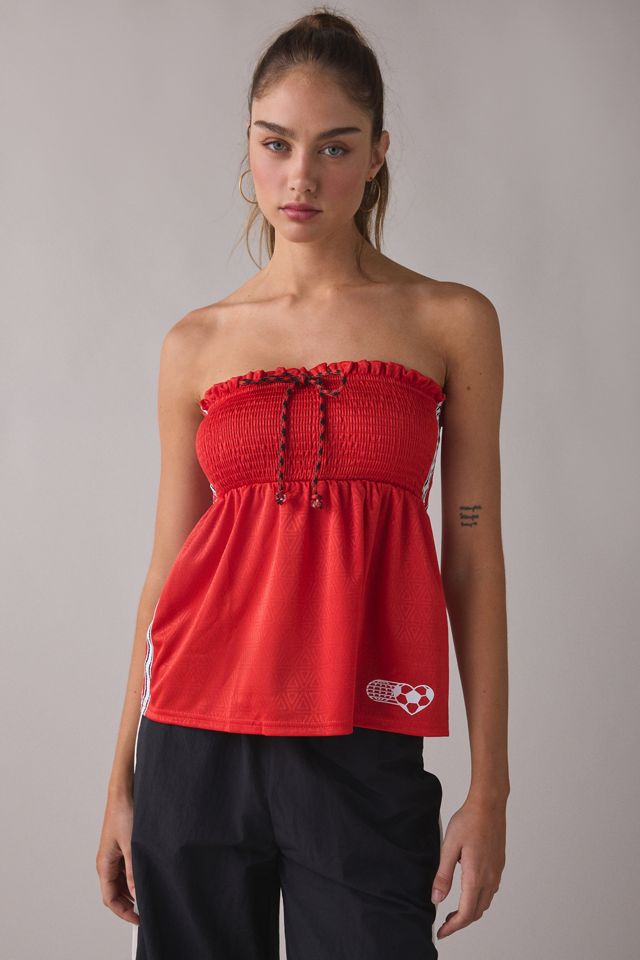 BDG Offsides Smocked Babydoll Jersey Tube Top #1