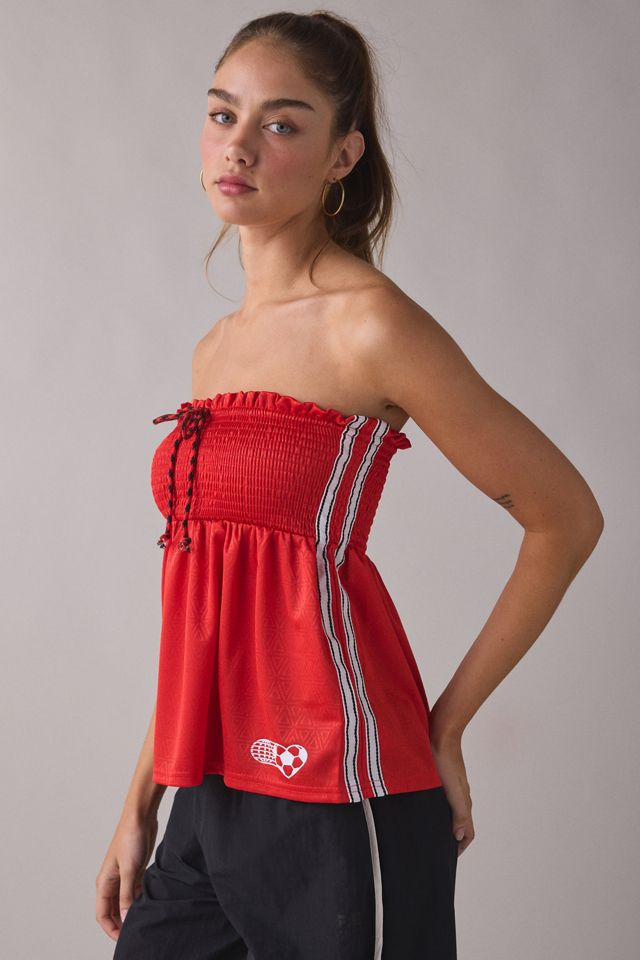 BDG Offsides Smocked Babydoll Jersey Tube Top #4