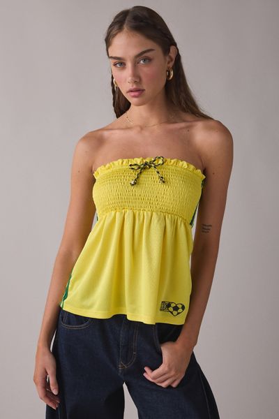 BDG Offsides Smocked Babydoll Jersey Tube Top