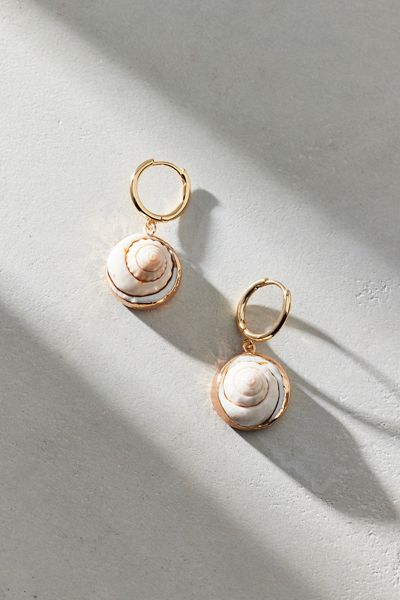 Dipped Shell Mini Hoop Earrings