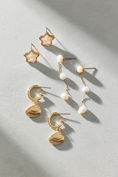 Pearls & Stars Earrings Set