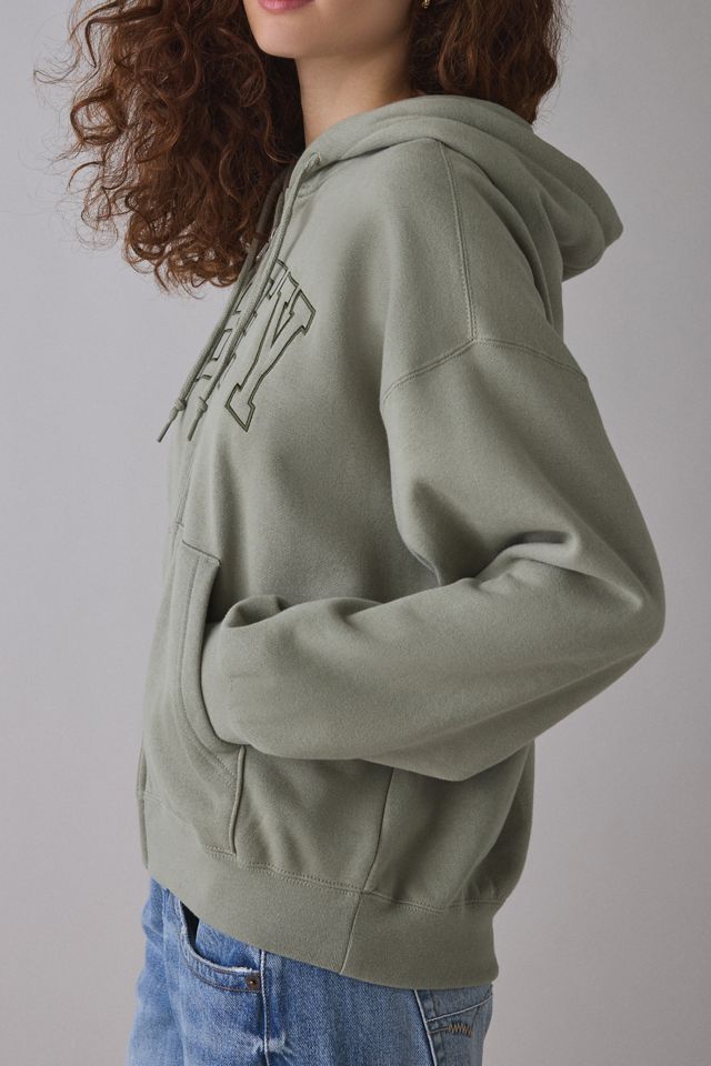 OBEY Collegiate Embroidered Graphic Baggy Full-Zip Hoodie Sweatshirt #4
