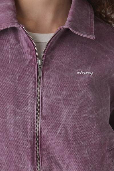 OBEY Donovan Tulip Wrinkle Wash Zip-Front Chore Jacket