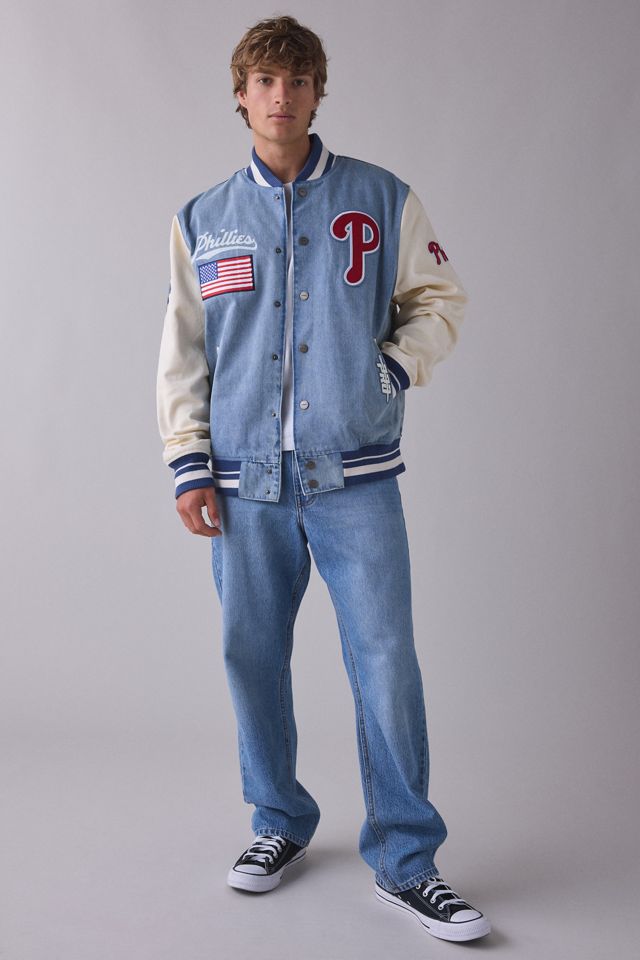 Pro Standard MLB Philadelphia Phillies Denim Varsity Jacket #4