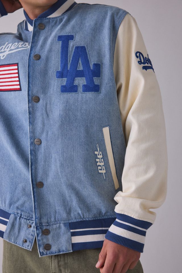 Pro Standard MLB Los Angeles Dodgers Denim Varsity Jacket #3