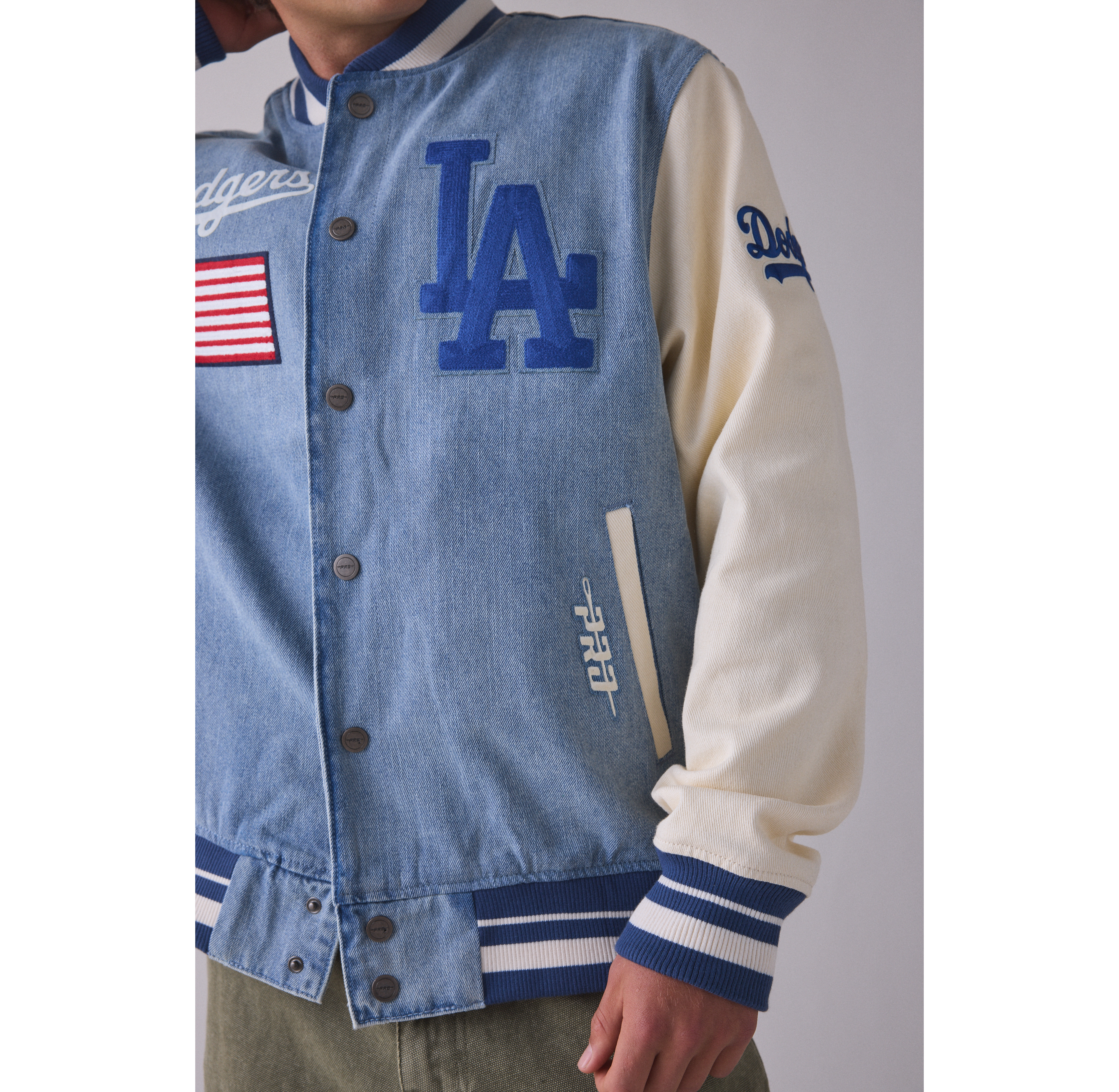 Pro Standard MLB Los Angeles Dodgers Denim Varsity Jacket