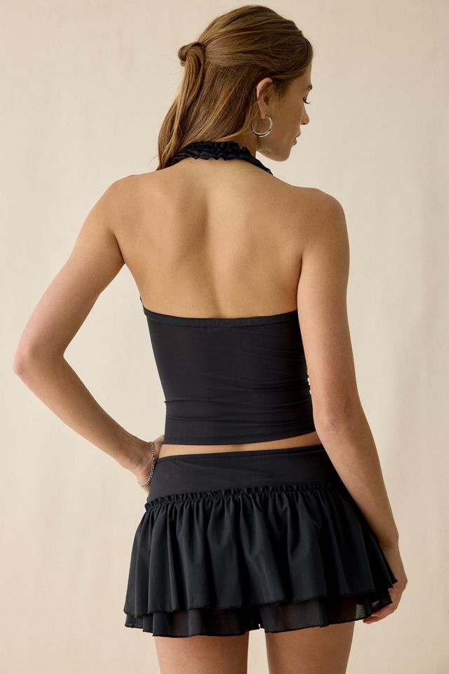 Out From Under Blossom Tiered Ruffle Trim Mesh Mini Skort #3